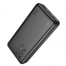 Nešiojamas įkroviklis - akumuliatorius 20000mAh USB + USB C 20W greito krovimo (QC3.0) juodas (black) Hoco J87A